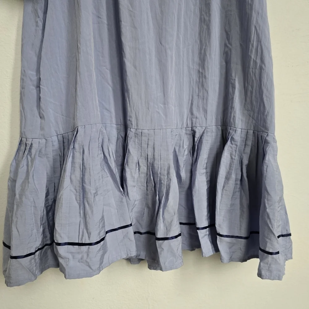 Jofifl Light Blue Solid Short Sleeve Pocketed Dress Large - Picture 8 of 13